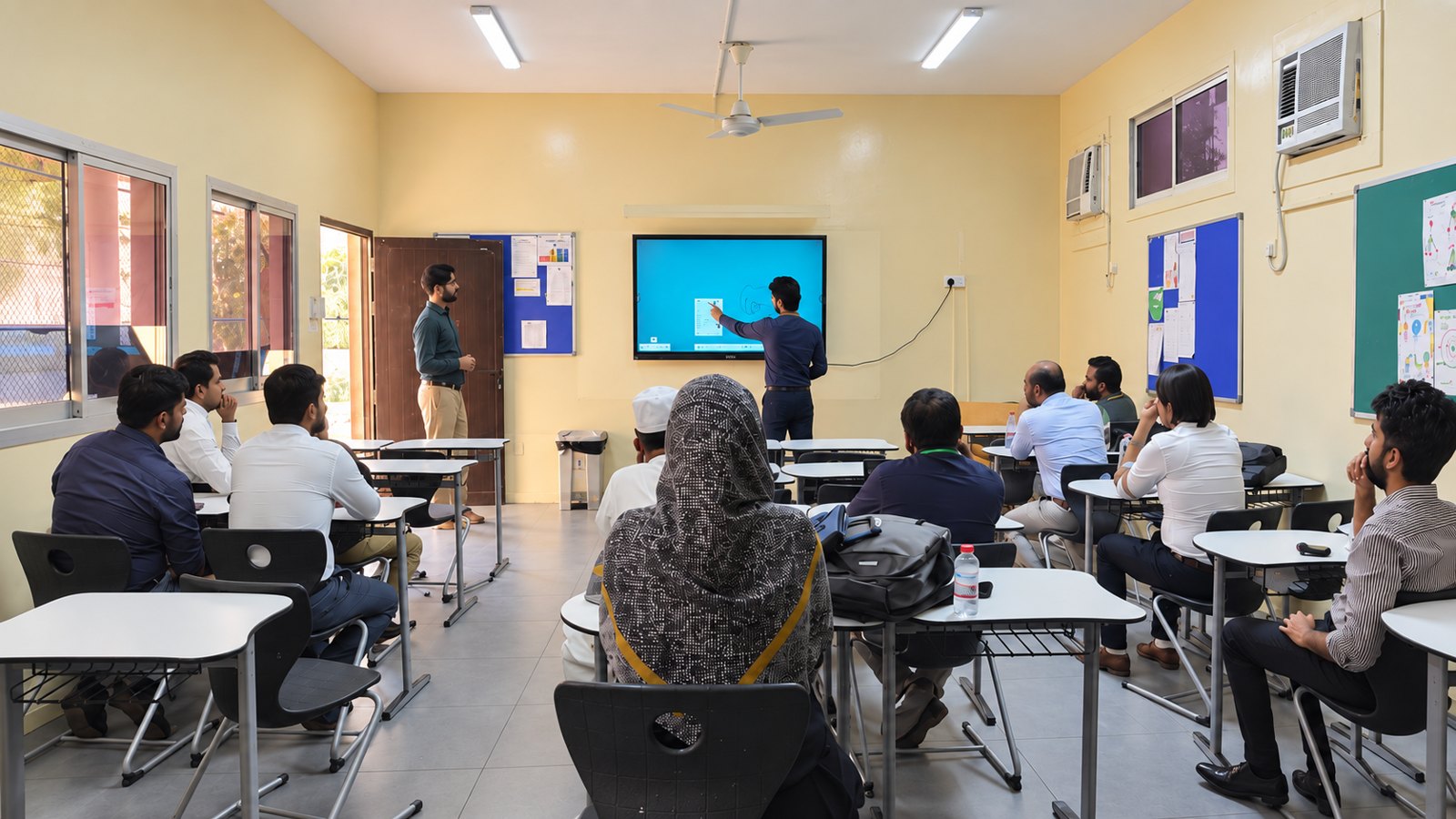 eZon Interactive Flat Panel in a classroom at Al Amaal School