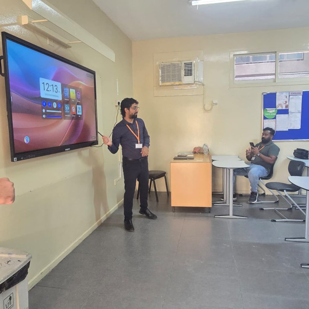 eZon Interactive Flat Panel installed in a classroom at Al Amaal School